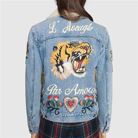 gucci denim jacket with embroideries